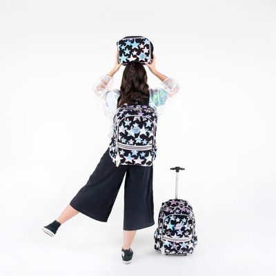 Mochila Escolar Feminina Black Velvet Stars Preta U / Preto