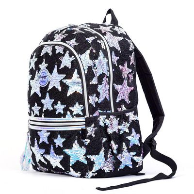 Mochila Escolar Feminina Black Velvet Stars Preta U / Preto