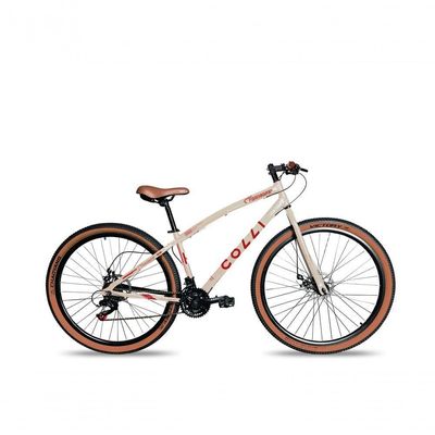 Bicicleta Aro 29 Vancouver 21 Marchas Freio A Disco Colli Bege Retrô