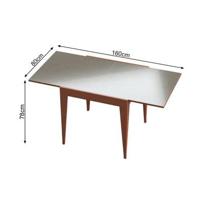 Conjunto De Jantar Mesa Tock 80cm Com 4 Cadeiras Aline Linho Bege - Imbuia - Marrom