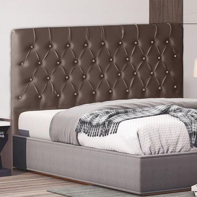 Cabeceira De Cama Box Estrela King 195 Cm Suede Botão Cristal Rosê Do Lar Móveis E Decoração
