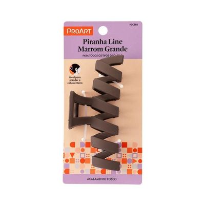 Piranha Line Grande Proart Fixação Segura E Conforto Para Todos Os Tipos De Cabelo Marrom