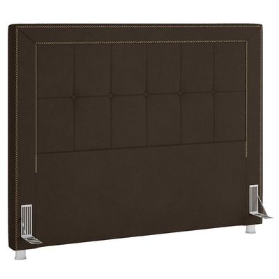 Cabeceira Cama Casal King 195cm Paolla P02 Veludo Marrom - Mpozenato