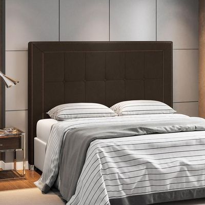 Cabeceira Cama Casal King 195cm Paolla P02 Veludo Marrom - Mpozenato