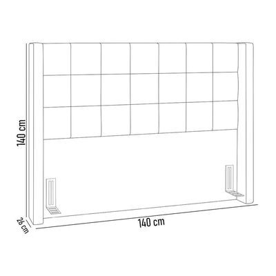 Cabeceira Cama Casal 140cm Pisa P02 Bouclé Branco - Mpozenato