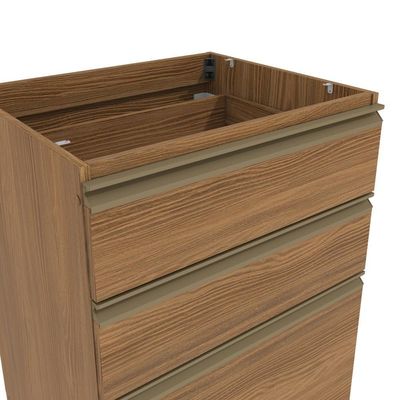 Balcão 3 Gavetas Kappesberg Celeste 100% Mdf Nogueira 60cm