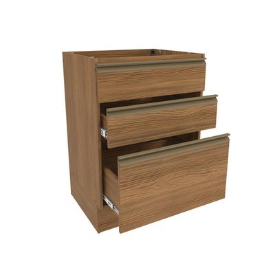 Balcão 3 Gavetas Kappesberg Celeste 100% Mdf Nogueira 60cm
