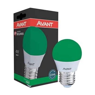 Lâmpada Led Bolinha E27 Avant Bivolt - 4w - Coloridas Cor Verde