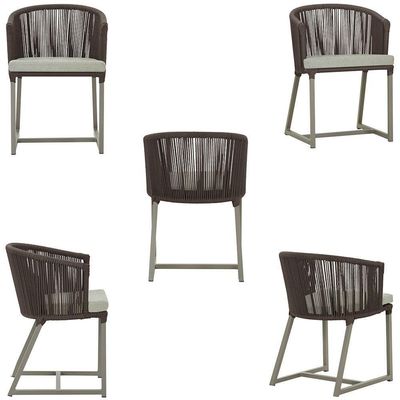 Mesa e 6 Cadeiras De Jantar Noronha Fendi E3 Trama Original Marrom