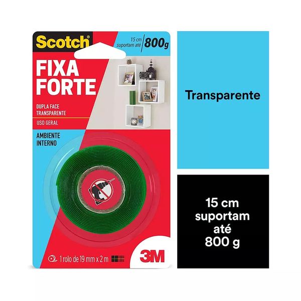 Fita Adesiva Dupla Face Scotch 3M com Espuma Uso Interno 19mmx2m