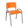 Kit 8 Cadeira Iso Infantil Creche, Escola Base Cinza Laranja