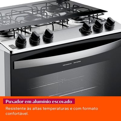 Fogão Brastemp 5 Bocas BFS5NDB com Queimadores Rápidos, Forno com Visão Panorâmica e Botões Removíveis Branco / Bivolt
