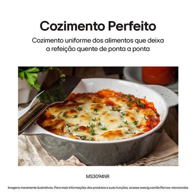 Forno Micro-ondas LG MS3094NRA com visual NeoChef e Limpa Fácil Espelhado Prata / 220V