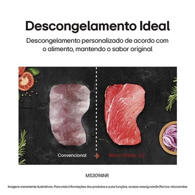 Forno Micro-ondas LG MS3094NRA com visual NeoChef e Limpa Fácil Espelhado Prata / 220V