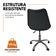 Kit 15 Cadeiras Office Base Cromada Com Rodizio Giratória Saarinen Preto
