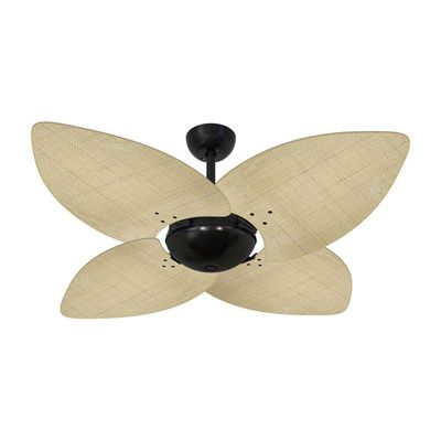 Ventilador De Teto Nero Office 4 Pás Palmae Natural 127V 110V