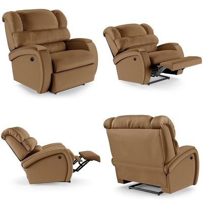 Poltrona Do Papai Reclinável Kalie Power Elétrica Fh9 Pu Caramelo - Mpozenato