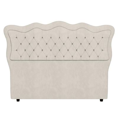 Cabeceira Casal Queen Cama 160cm Oregon I02 Veludo Bege - Mpozenato