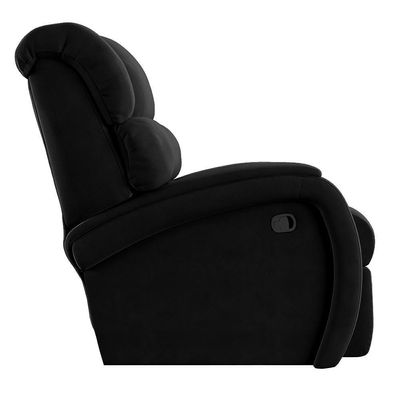 Poltrona Do Papai Reclinável Kalie Manual Gatilho Fh9 Veludo Preto - Mpozenato
