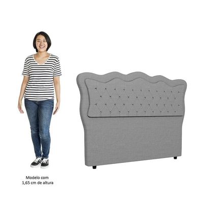 Cabeceira Casal Queen Cama 160cm Oregon I02 Linho Cinza - Mpozenato
