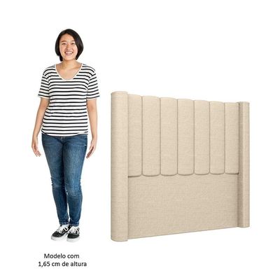 Cabeceira Casal King Cama 195cm Claire I02 Linho Bege - Mpozenato