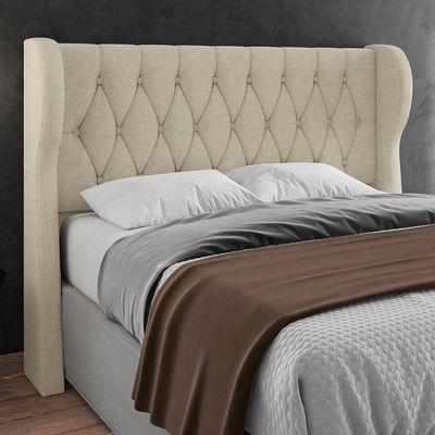 Cabeceira Casal King Cama 195cm Malva I02 Linho Bege - Mpozenato