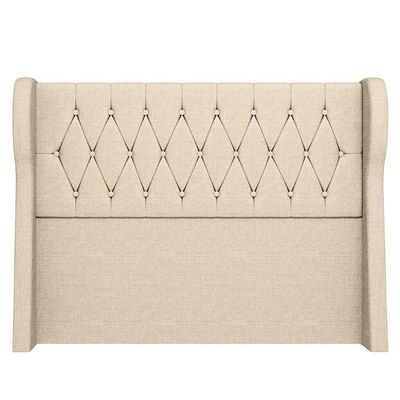 Cabeceira Casal King Cama 195cm Malva I02 Linho Bege - Mpozenato