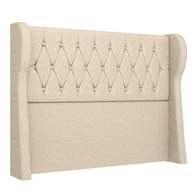 Cabeceira Casal King Cama 195cm Malva I02 Linho Bege - Mpozenato