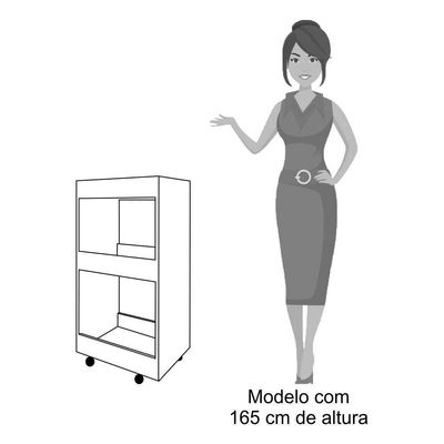 Armário Multiuso Para Cozinha Com Rodízios L03 Seul - Mpozenato Preto