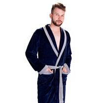 Roupão Masculino Em Plush Guilherme Inverno Tamanho P Cor Marinho 11