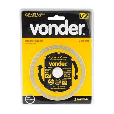 Disco Diamantado Vonder 110mm V2 Furo 20