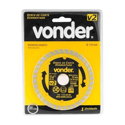 Disco Diamantado Vonder 110mm V2 Furo 20