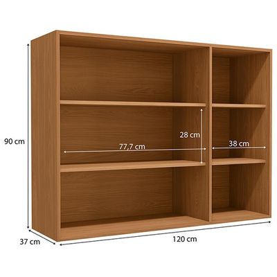 Armario Aereo 3p Vidro 120 Cm Mdp Maxxi G767 Canela Kappesberg Canela