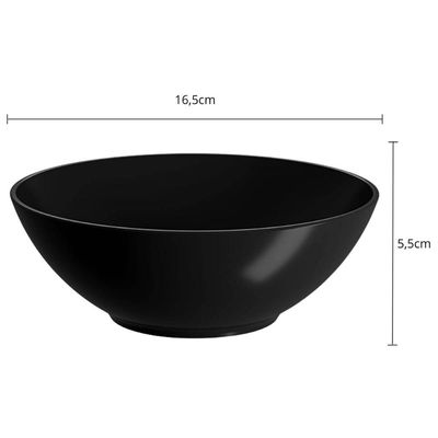 Bowl Plástico Cumbuca 500ml Preto Redondo Cozy Coza Cereal Petiscos Iogurte Frutas