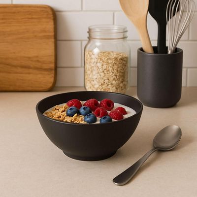 Bowl Plástico Cumbuca 500ml Preto Redondo Cozy Coza Cereal Petiscos Iogurte Frutas