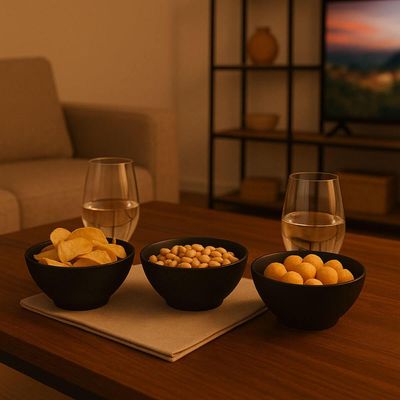 Bowl Plástico Cumbuca 500ml Preto Redondo Cozy Coza Cereal Petiscos Iogurte Frutas