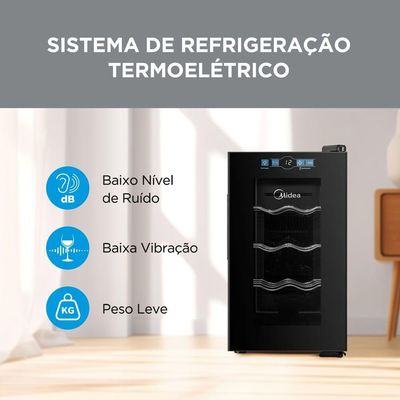 Adega Climatizada Midea 8 Garrafas MDRW053FGGGL3 Bivolt