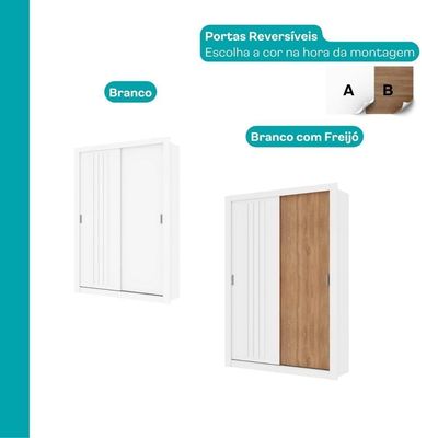 Guarda Roupa Solteiro 2 Portas Darvi Carraro Branco