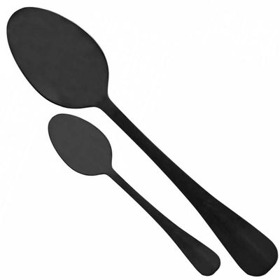 Faqueiro Lyor Preto 24 Peças Positano Jogo de Talheres Inox Fosco Mesa Posta