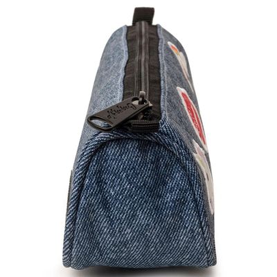 Estojo Escolar Feminino Jeans Carinhas Azul U / Azul