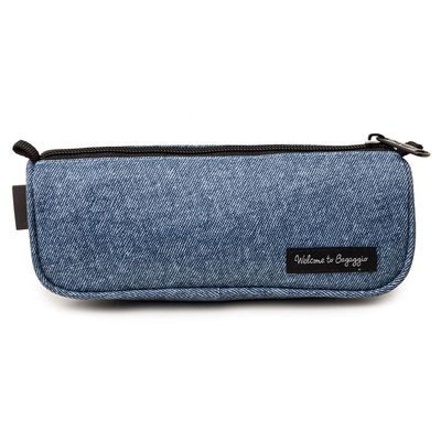 Estojo Escolar Feminino Jeans Carinhas Azul U / Azul