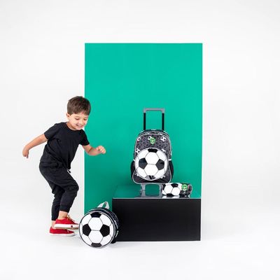 Estojo Escolar Masculino Futebol Preto U / Preto