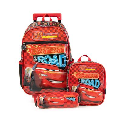 Lancheira Escolar Masculina Carros U / Vermelho
