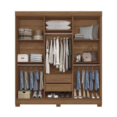 Guarda-roupa Casal 194,4cm 6 Portas 2 Gavetas Com Espelho