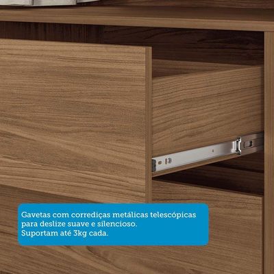 Guarda-roupa Casal 194,4cm 6 Portas 2 Gavetas Horácio Jatoba