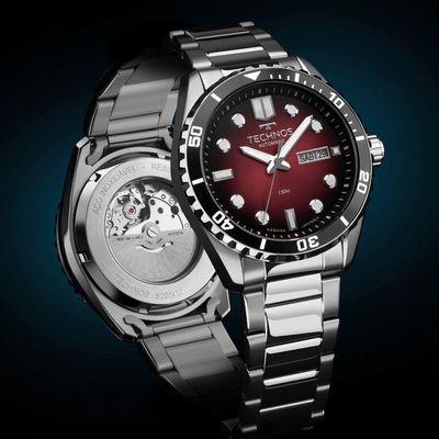 Relógio Technos Masculino Automático Prata - 8205pa-1r Relógio Technos Masculino Acqua Prata - 8205pa-1r