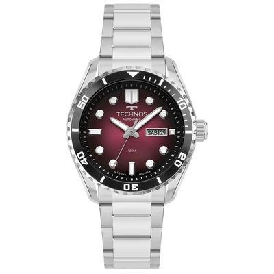 Relógio Technos Masculino Automático Prata - 8205pa-1r Relógio Technos Masculino Acqua Prata - 8205pa-1r