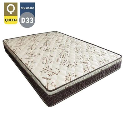 Cama Box Baú Queen Suede Bipartido + Colchão Elegance Ortopédico Espuma D33 Extra Firme 158x198x63 Cinza