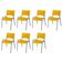 Cadeira Iso Base Cinza, Igreja, Escola, Escritório - Amarelo Kit 7 Peças
