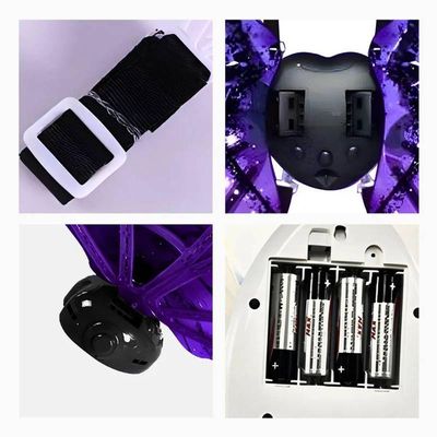 Asas Fantasia Vampiro Roxo Festas Música Led Brilhante